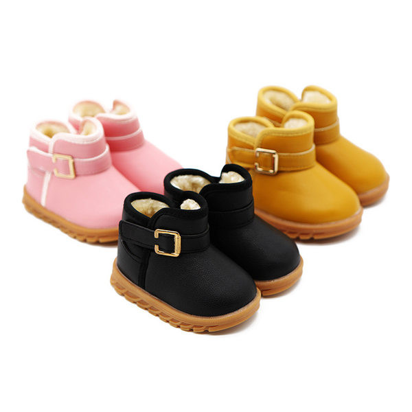 Παιδικά έκο δερμάτινα μποτάκια με αγκράφα για κορίτσια