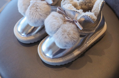 Παιδικά μποτάκια με ζεστή φόδρα και επίπεδη σόλα για κορίτσια