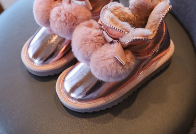 Παιδικά μποτάκια με ζεστή φόδρα και επίπεδη σόλα για κορίτσια