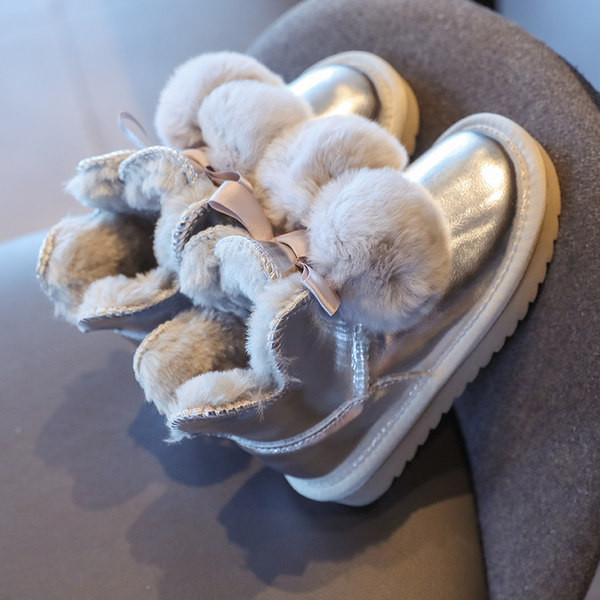 Παιδικά μποτάκια με ζεστή φόδρα και επίπεδη σόλα για κορίτσια