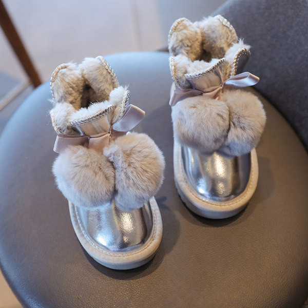 Παιδικά μποτάκια με ζεστή φόδρα και επίπεδη σόλα για κορίτσια