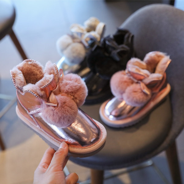 Παιδικά μποτάκια με ζεστή φόδρα και επίπεδη σόλα για κορίτσια