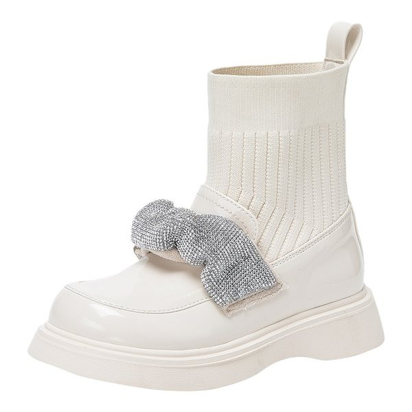 Παιδικά  μποτάκια με κορδέλα για κορίτσια