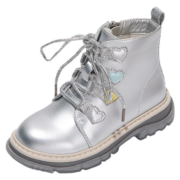 Παιδικά μποτάκια σε ροζ και ασημί χρώμα
