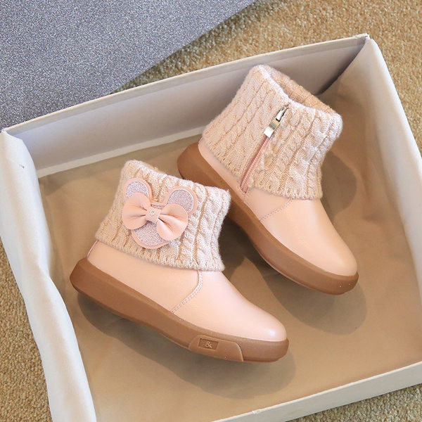 Cizme moderne pentru copii cu element 3D din piele ecologica