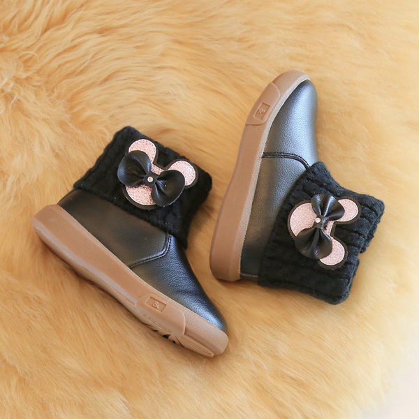 Cizme moderne pentru copii cu element 3D din piele ecologica