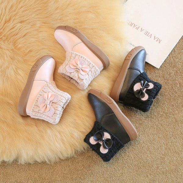 Cizme moderne pentru copii cu element 3D din piele ecologica