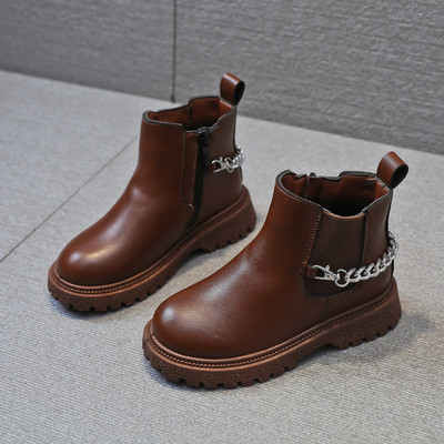 Νέο μοντέλο παιδικές έκο δερμάτινες μπότες με αλυσίδα