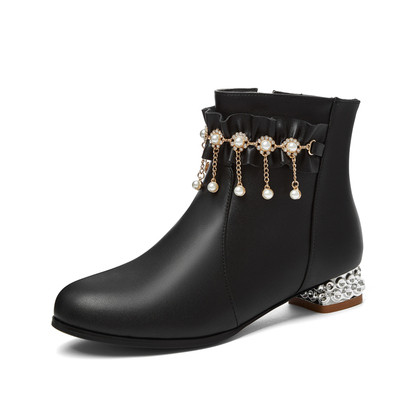 Μοντέρνα παιδικά μποτάκια με πέρλες και φερμουάρ