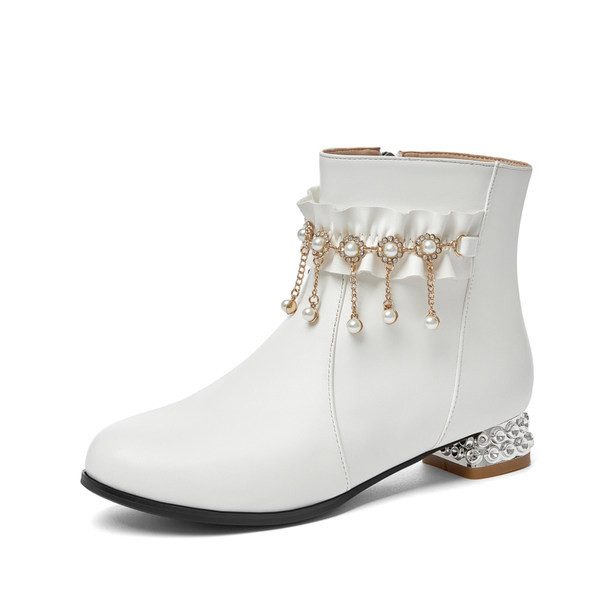 Μοντέρνα παιδικά μποτάκια με πέρλες και φερμουάρ