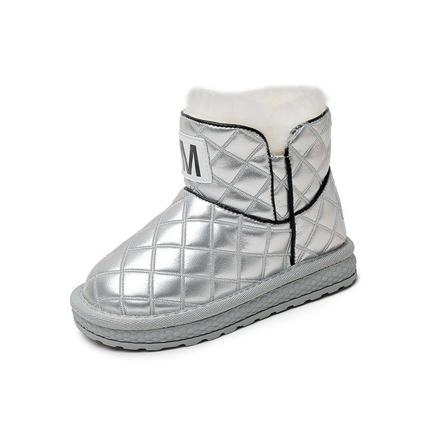 Ζεστές χειμερινές μπότες από καπιτονέ οικολογικό δέρμα