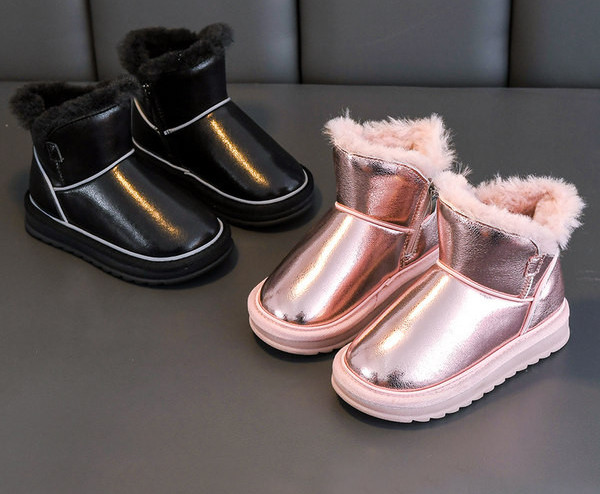Παιδικά ζεστά μποτάκια με επίπεδη σόλα για κορίτσια