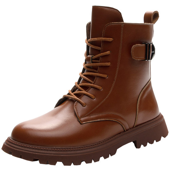 Παιδικά μποτάκια με φερμουάρ στο πλάι και κορδόνια