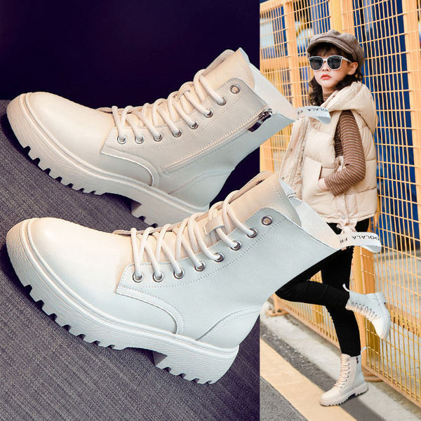 Model nou de cizme din imitatie de piele pentru copii cu captuseala calda