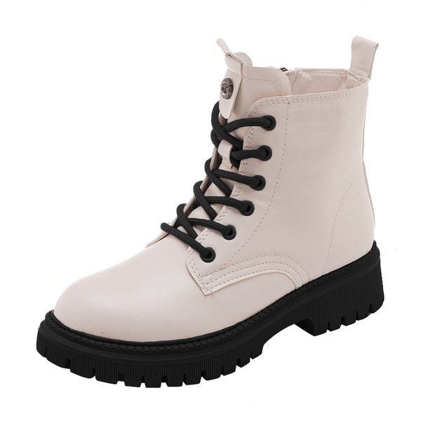 Bőr gyerekcsizma fűzős fekete-fehér színben