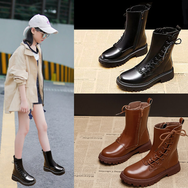 Μοντέρνες μπότες φθινοπώρου-χειμερινά με φερμουάρ και κορδόνια