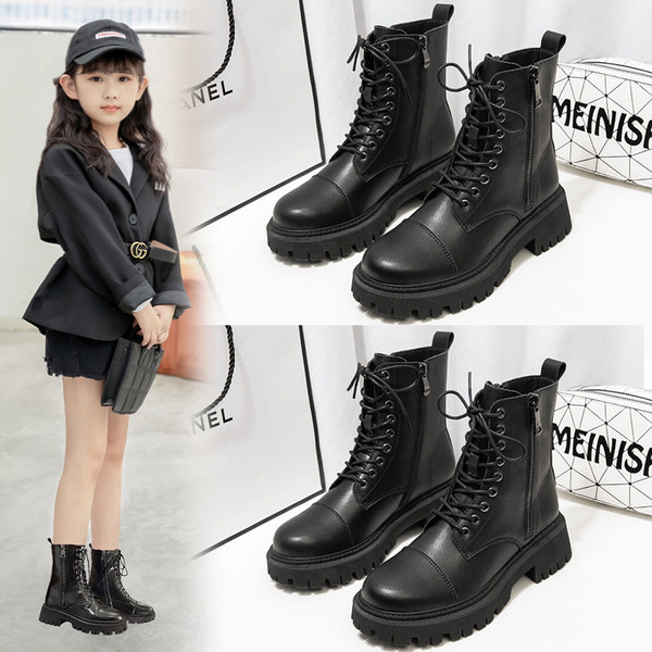 Παιδικά μποτάκια με φερμουάρ και κορδόνια για κορίτσια