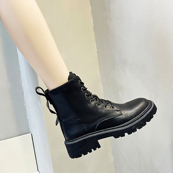 Χειμερινά παιδικά έκο δερμάτινα μποτάκια σε μαύρο χρώμα για κορίτσια