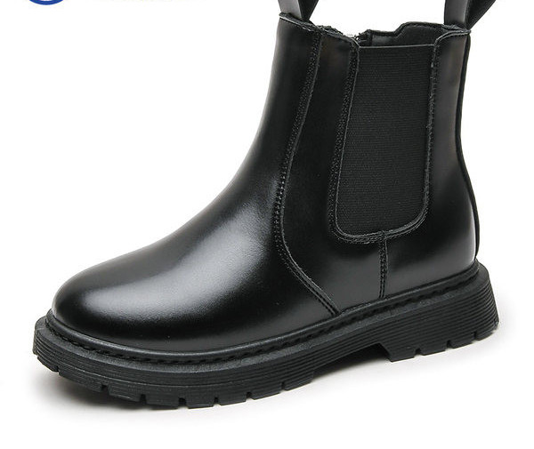 Casual μποτάκια για κορίτσια από οικολογικό δέρμα με φερμουάρ και λάστιχο