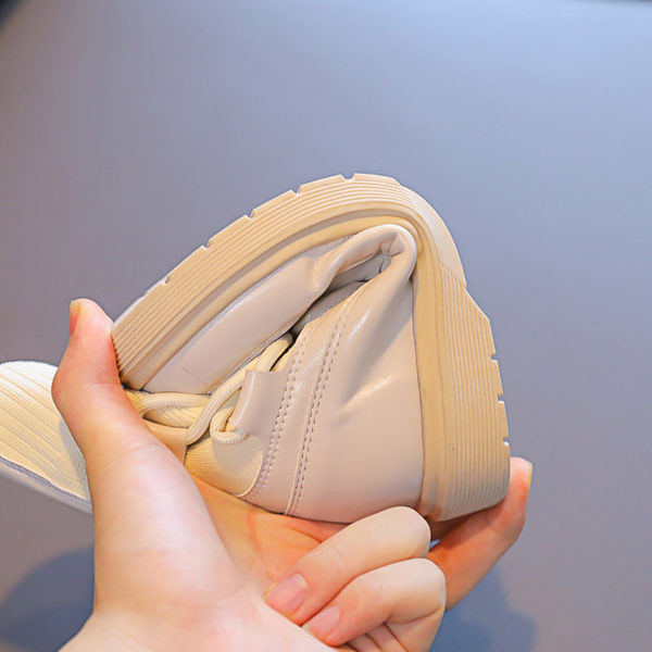 Μπότες φθινοπώρου-χειμώνα από οικολογικό δέρμα και ύφασμα με κορδόνια