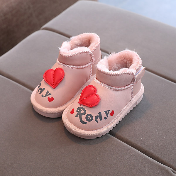 Έκο δερμάτινα παιδικά μποτάκια με απλικέ και ζεστή φόδρα