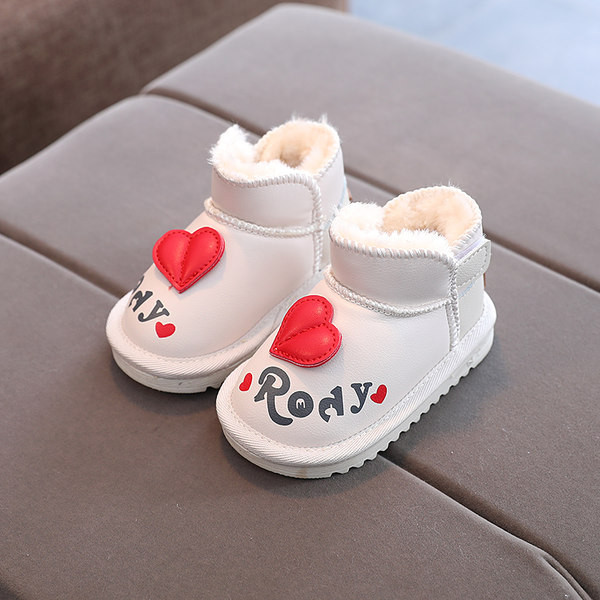 Έκο δερμάτινα παιδικά μποτάκια με απλικέ και ζεστή φόδρα