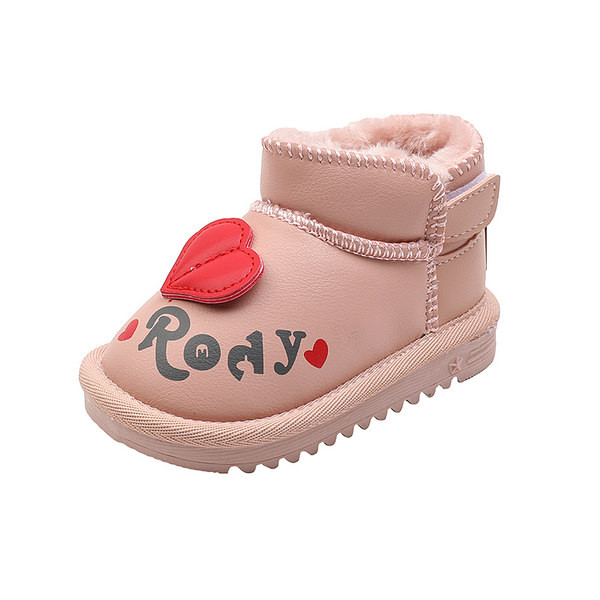 Έκο δερμάτινα παιδικά μποτάκια με απλικέ και ζεστή φόδρα