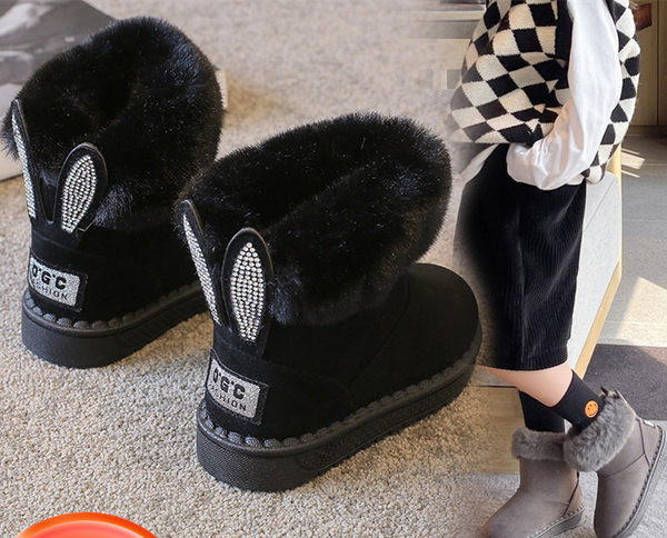 Παιδικά μποτάκια με 3D στοιχείο, πέτρες και πούπουλο για κορίτσια