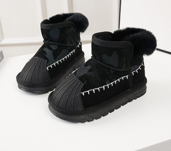 Παιδικά στρογγυλεμένα μποτάκια με ζεστή φόδρα για κορίτσια