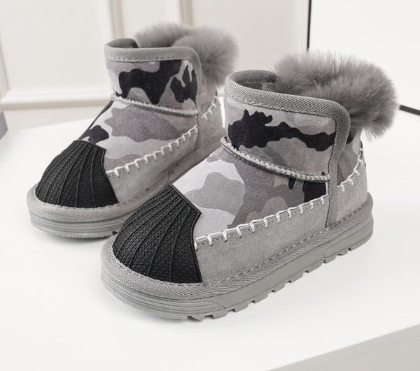 Παιδικά στρογγυλεμένα μποτάκια με ζεστή φόδρα για κορίτσια