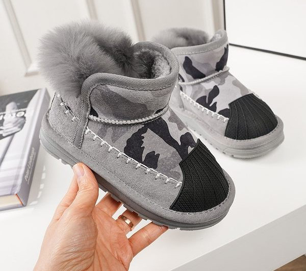Παιδικά στρογγυλεμένα μποτάκια με ζεστή φόδρα για κορίτσια