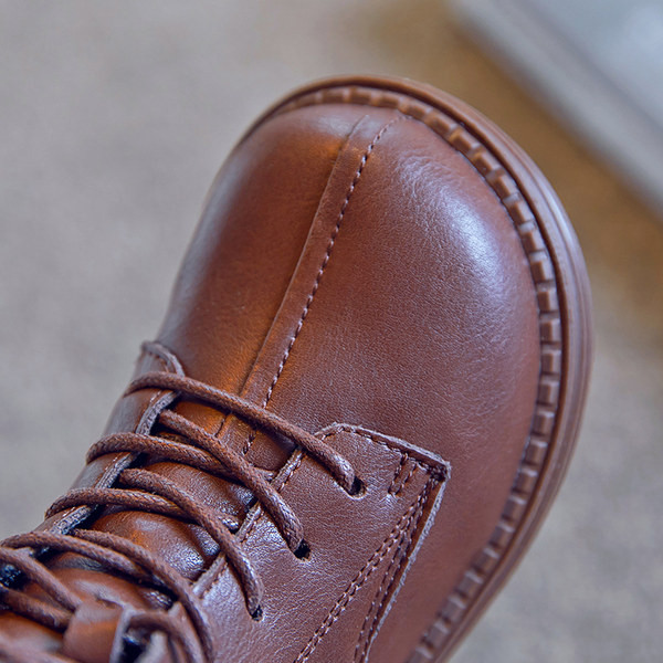 Παιδικές μοντέρνες μπότες μονόχρωμο μοντέλο με δεσμούς για κορίτσια