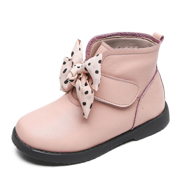 Παιδικά μποτάκια με κορδέλα  πουά