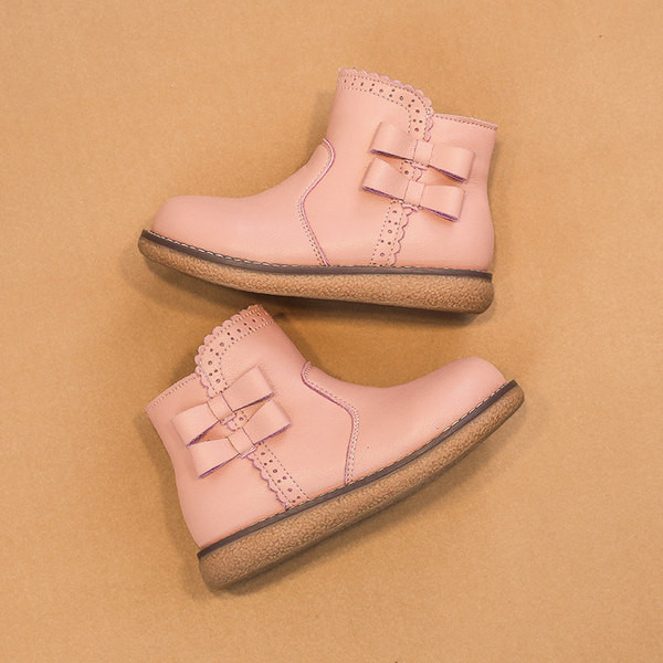 Μοντέρνα παιδικά μποτάκια με κορδέλες και φερμουάρ