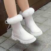 Παιδικά χειμωνιάτικα μποτάκια από οικολογικό δέρμα με πούπουλο και φερμουάρ