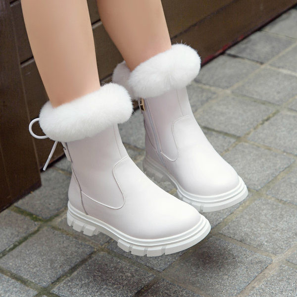 Παιδικά χειμωνιάτικα μποτάκια από οικολογικό δέρμα με πούπουλο και φερμουάρ