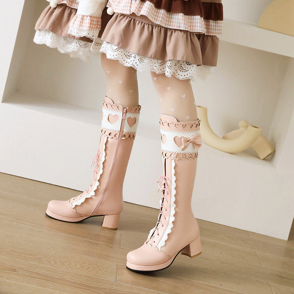 Παιδικά μποτάκια με κορδόνια και φερμουάρ για κορίτσια