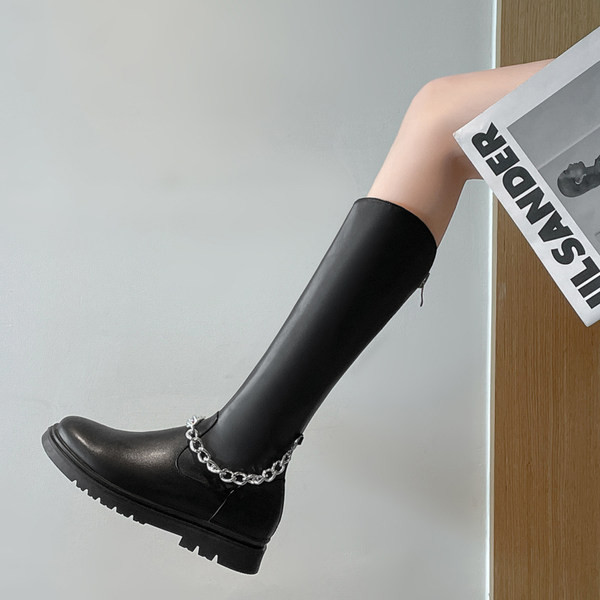 Κομψές παιδικές έκο δερμάτινες μπότες με μεταλλικά στοιχεία