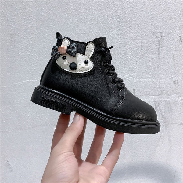 Παιδικά έκο δερμάτινα μποτάκια με τρισδιάστατο στοιχείο για κορίτσια