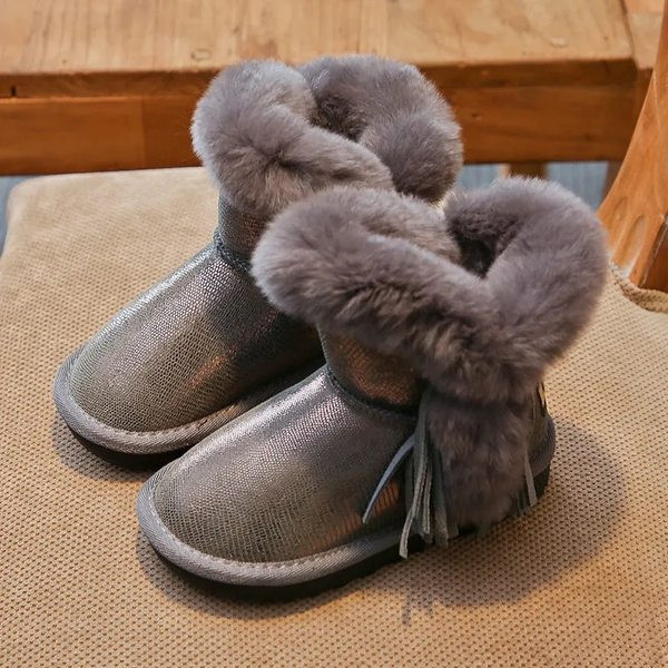 Παιδικά χειμωνιάτικα μποτάκια με ζεστή φόδρα και επίπεδη σόλα