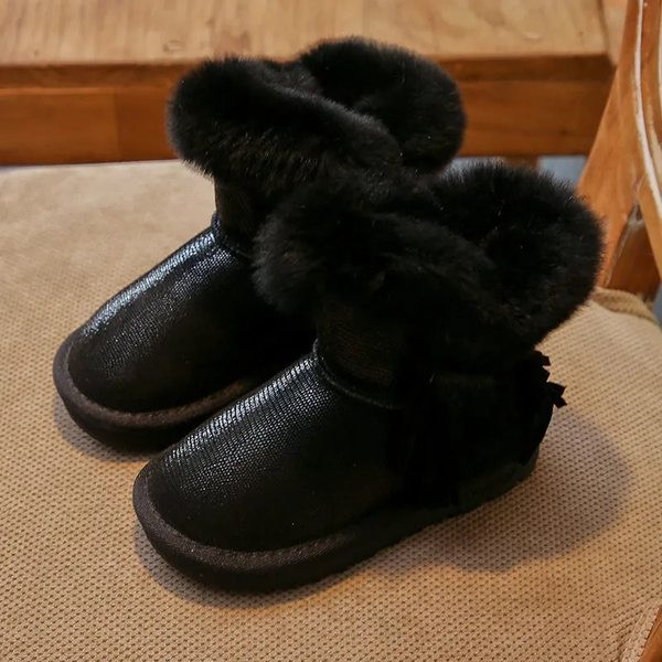 Παιδικά χειμωνιάτικα μποτάκια με ζεστή φόδρα και επίπεδη σόλα