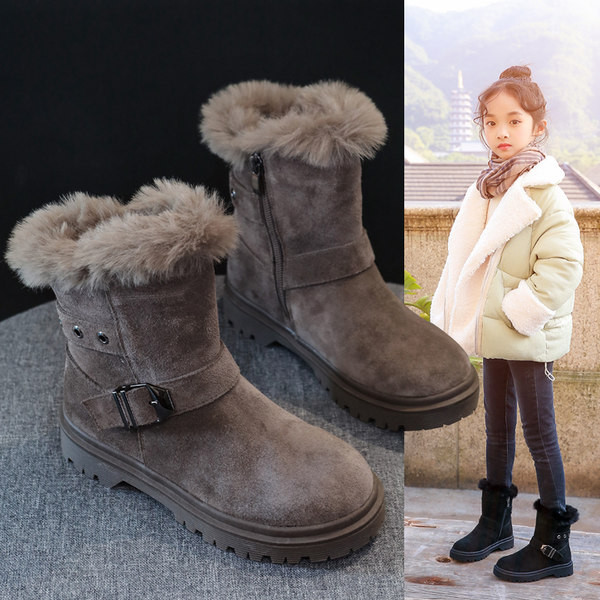 Μοντέρνες παιδικές μπότες από eco σουέτ με αγκράφα