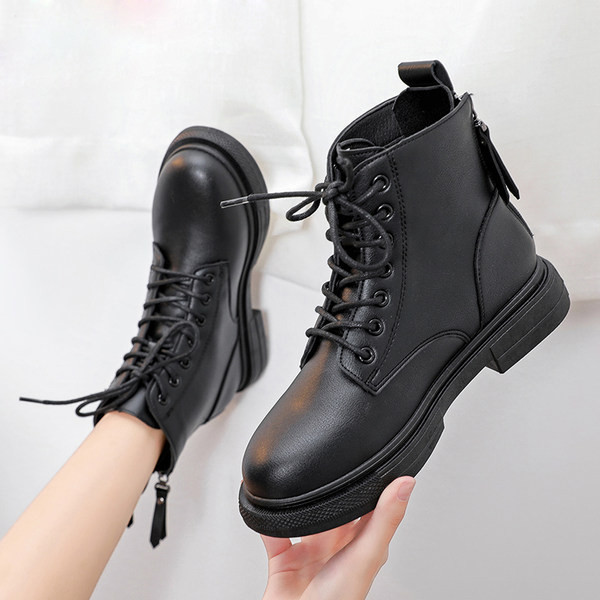 Casual παιδικές έκο δερμάτινες μπότες με κορδόνια για κορίτσια