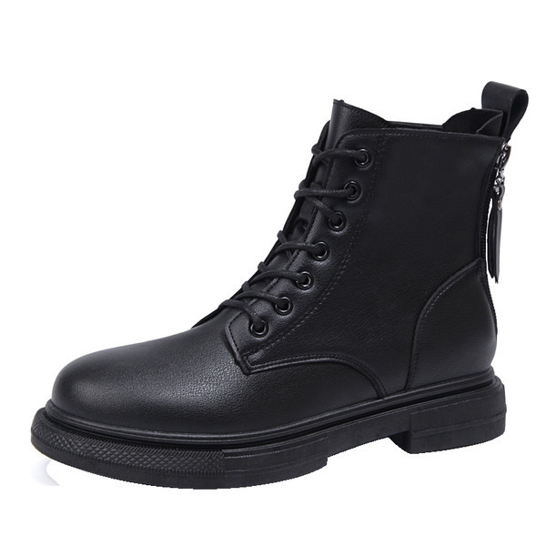 Casual παιδικές έκο δερμάτινες μπότες με κορδόνια για κορίτσια