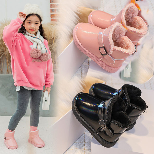 Μοντέρνα παιδικά μποτάκια με αγκράφα και ζεστή φόδρα