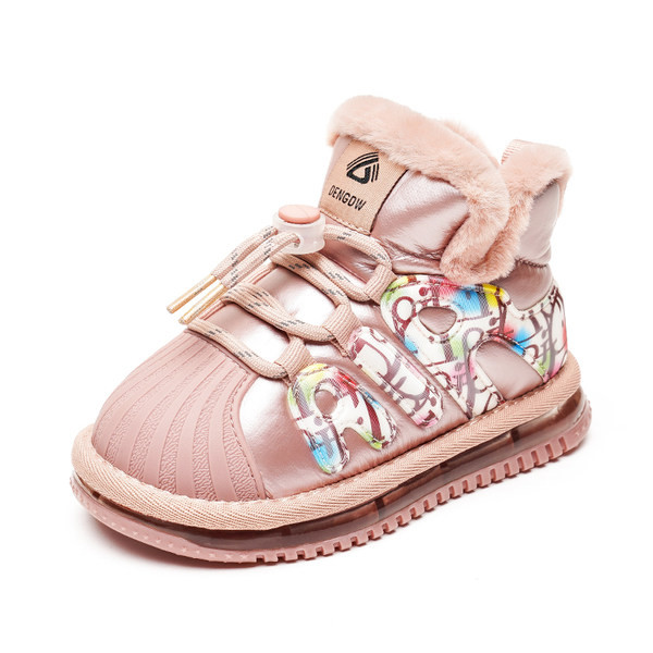 Κομψές παιδικές μπότες για κορίτσια με κορδόνια και επίπεδη σόλα