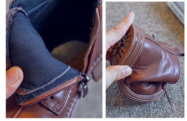 Παιδικά μοντέρνα μποτάκια για κορίτσια από συνθετικό δέρμα με κορδόνια