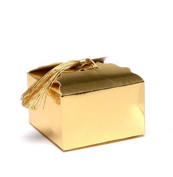 кутия за подарък,6х9х9, златна/сребърна