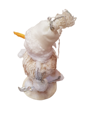 Коледна декорация Ahelos, Снежен човек, Текстилен,23 см