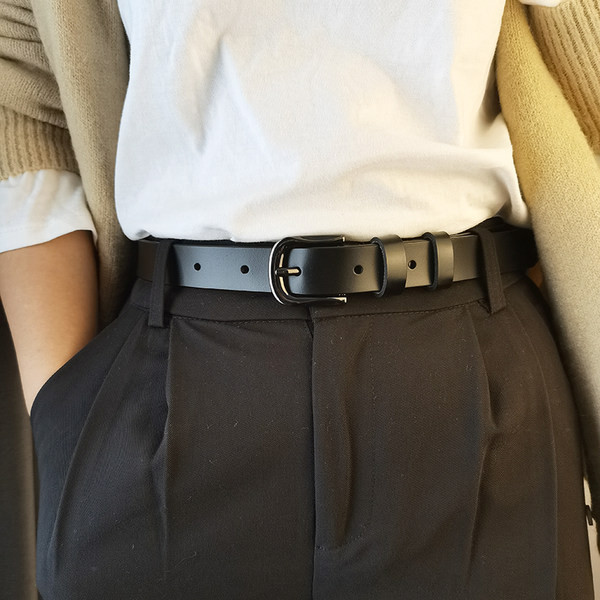 Muški kožni remen sa kopčom - crne boje